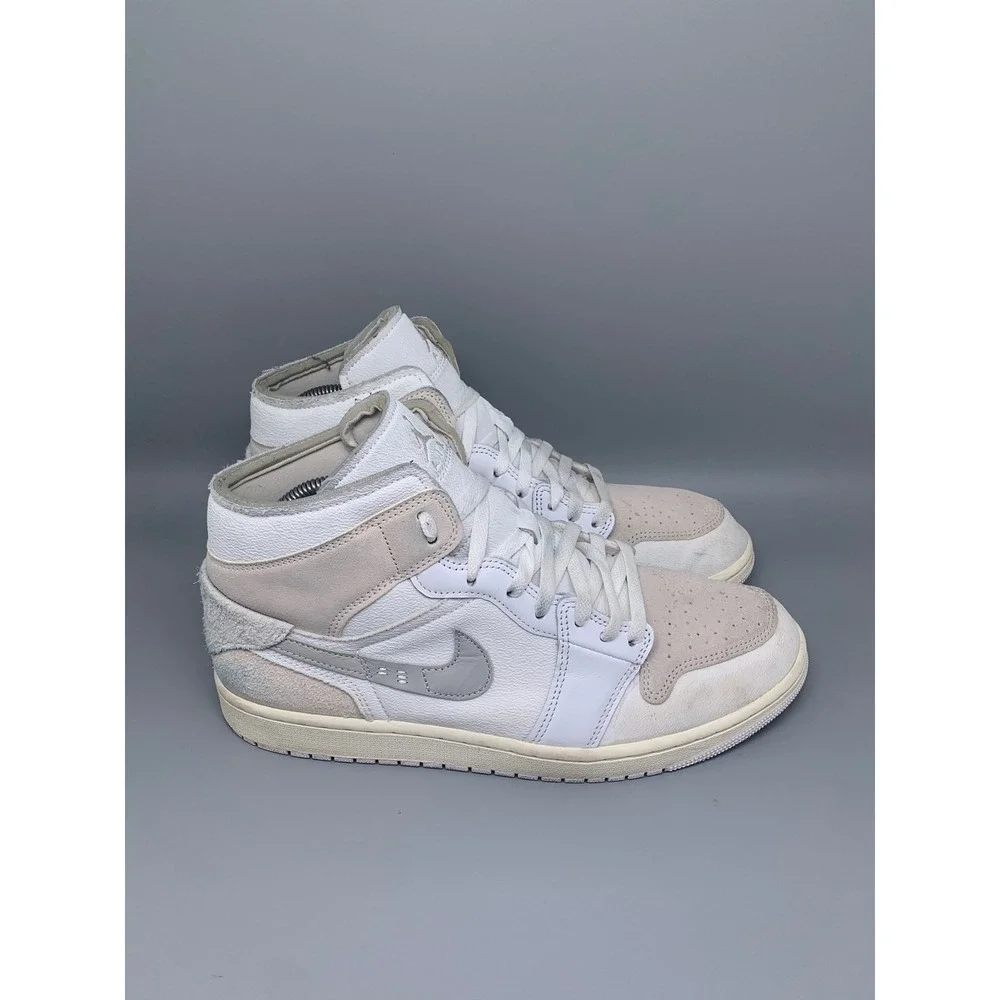 Jordan 1 Mid SE Craft White‎ Tech Grey Basketball Shoes DM9652-120 Men's Sz 11
